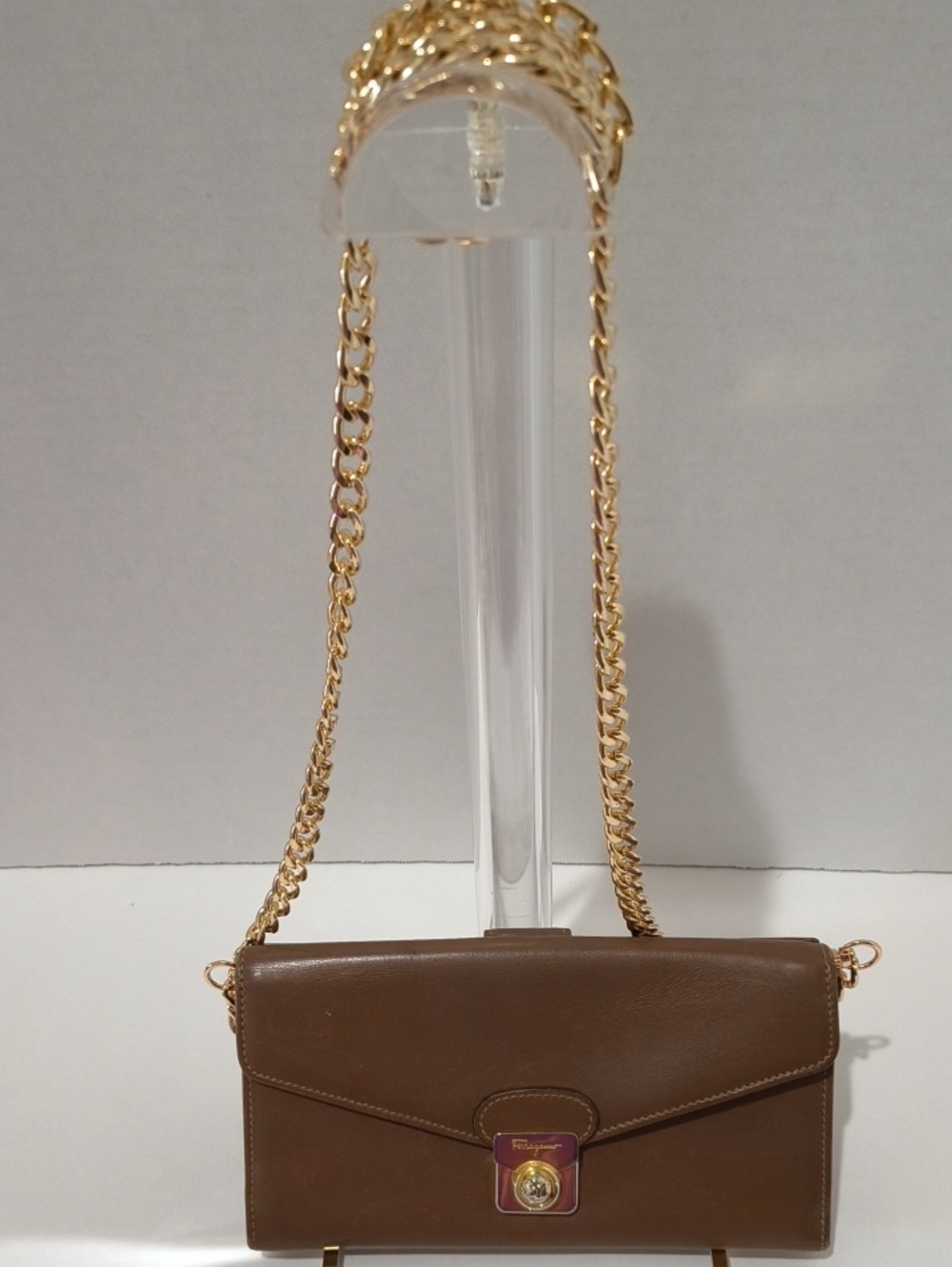 Ferragamo Brown Leather Envelope Wallet - Picture 1 of 15